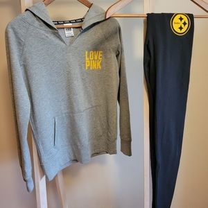 VS PINK Pittsburgh Steelers hoodie & leggings- Sm